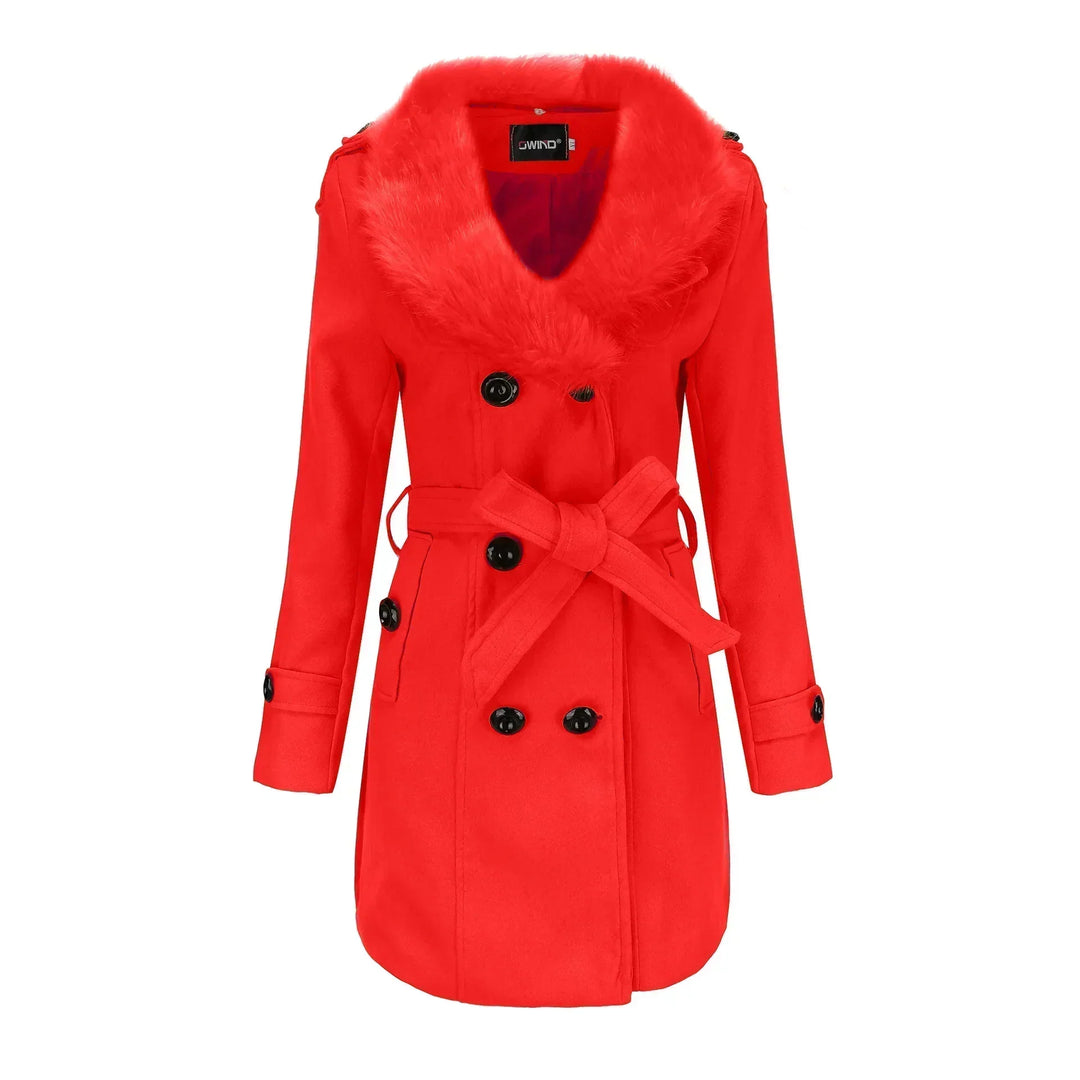 Womens Wool Winter Coat Velvet Warm Fit