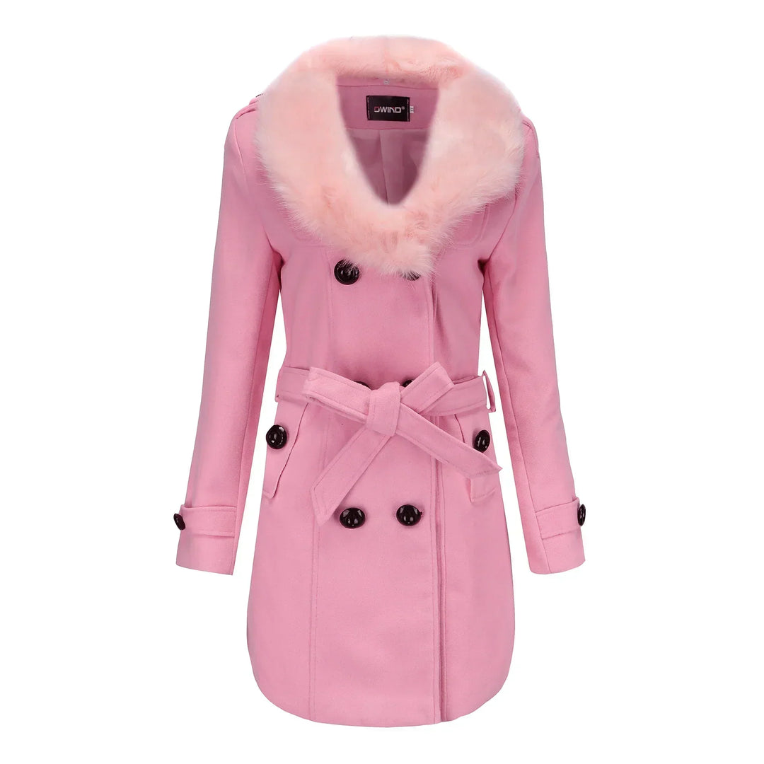 Womens Wool Winter Coat Velvet Warm Fit