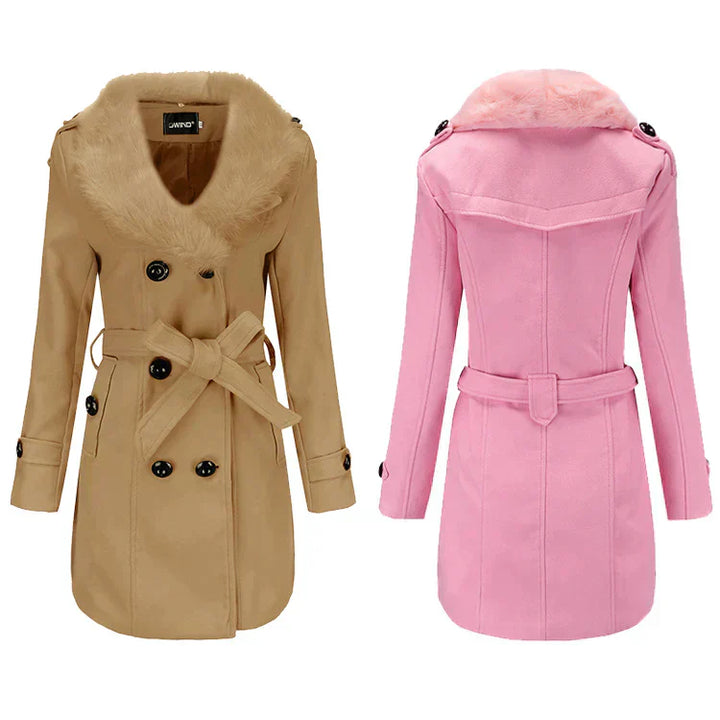 Womens Wool Winter Coat Velvet Warm Fit