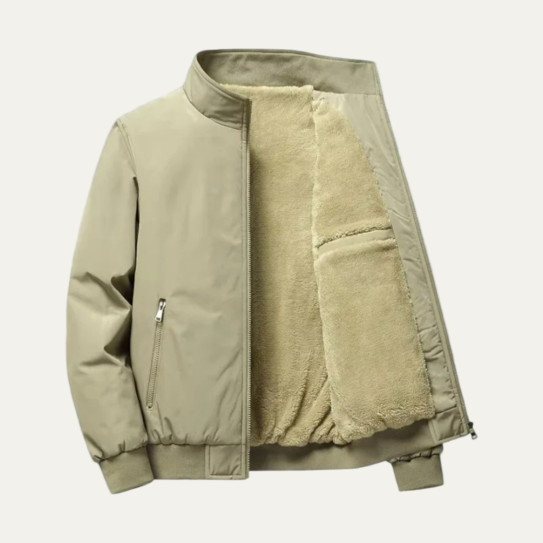 Mens Bomber Jacket Fur Lined Heavyweight Warm