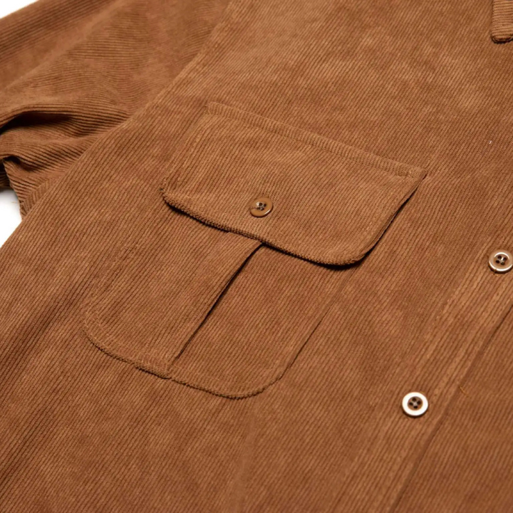 Mens Casual Corduroy Shirt Button-Down Fit