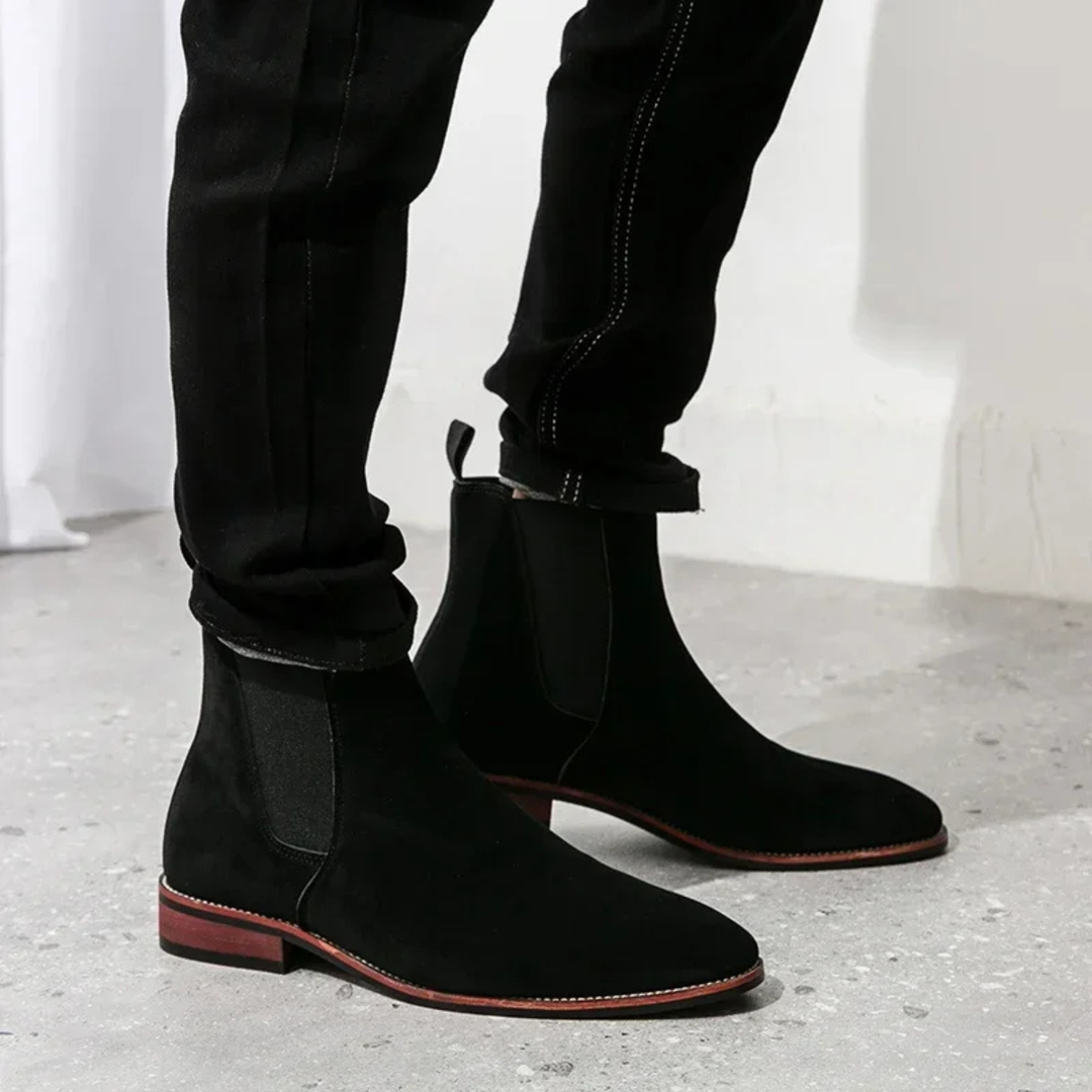 Mens Chelsea Boots Suede Slip-On Classic Fit