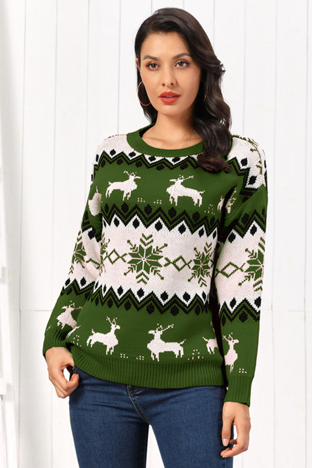 Unisex Crew Neck Holiday Sweater Comfortable Fit