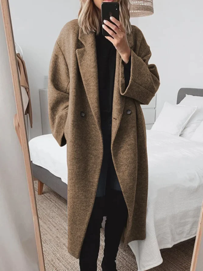 Womens Double Breasted Winter Coat Large Fit - BritishMode
