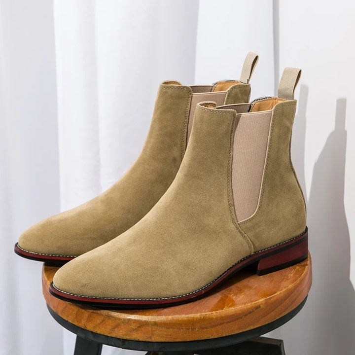 Mens Chelsea Boots Suede Slip-On Classic Fit