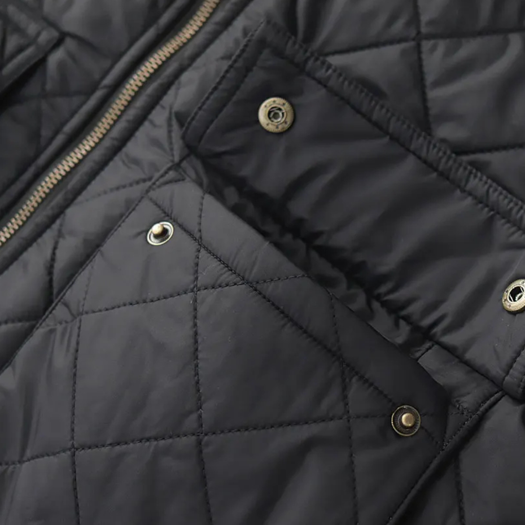 Mens Quilted Bomber Jacket Retro Winter Insulated