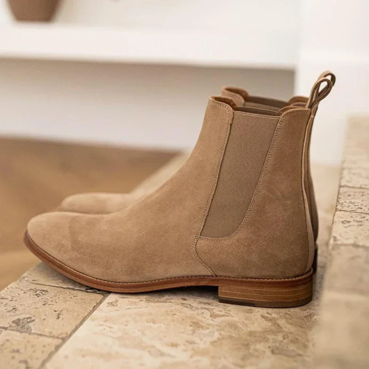 Mens Chelsea Boots Suede Slip-On Classic Fit