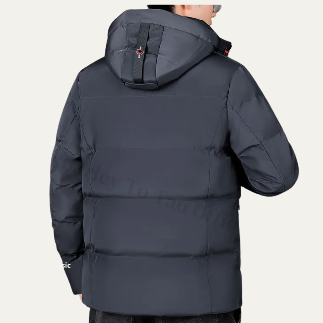 Mens Hooded Puffer Jacket Thick Warm Insulated