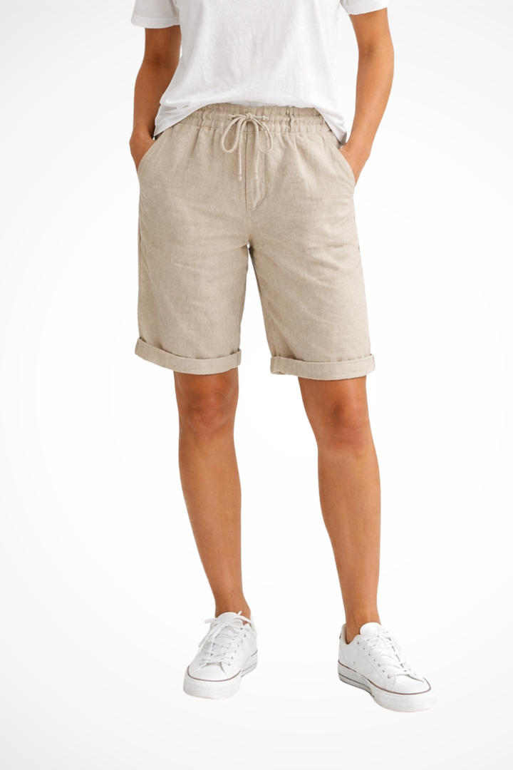 Womens Linen Capri Pants Relaxed Fit Casual - BritishMode