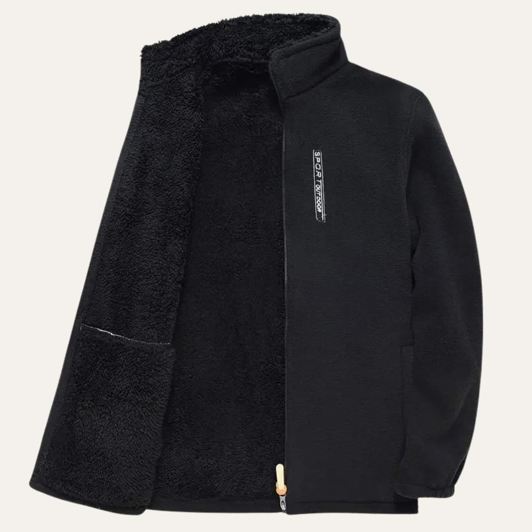 Mens Thermal Fleece Outdoor Jacket Zip-Up with Pockets