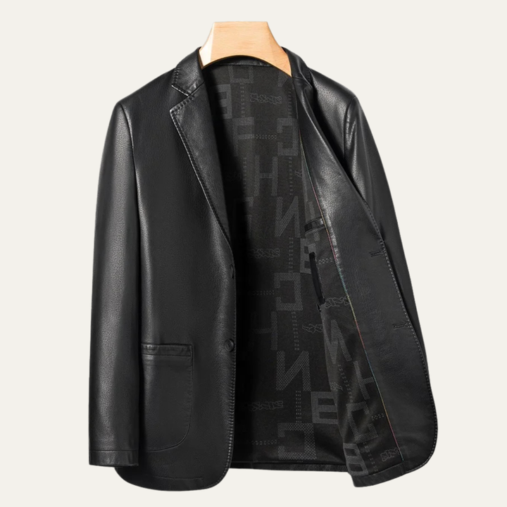 Mens Faux Leather Blazer Jacket Smart Fit Winter