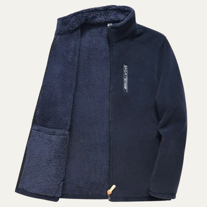 Mens Thermal Fleece Outdoor Jacket Zip-Up with Pockets