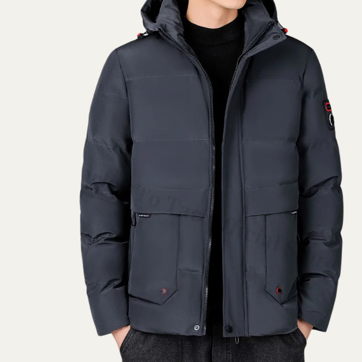 Mens Hooded Puffer Jacket Thick Warm Insulated