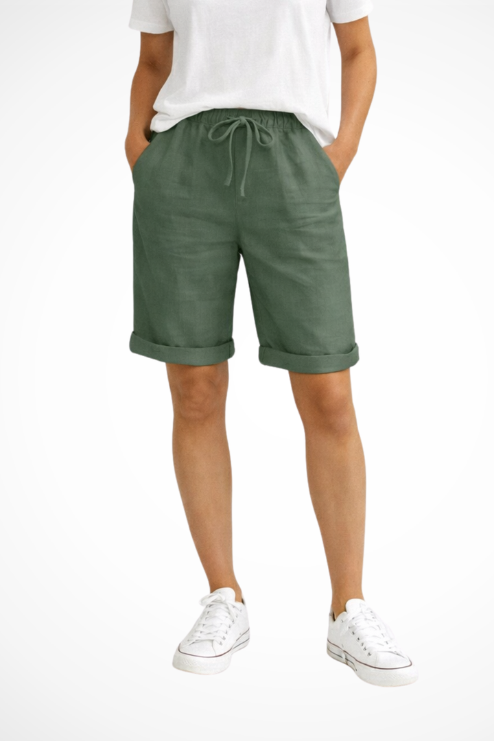 Womens Linen Capri Pants Relaxed Fit Casual