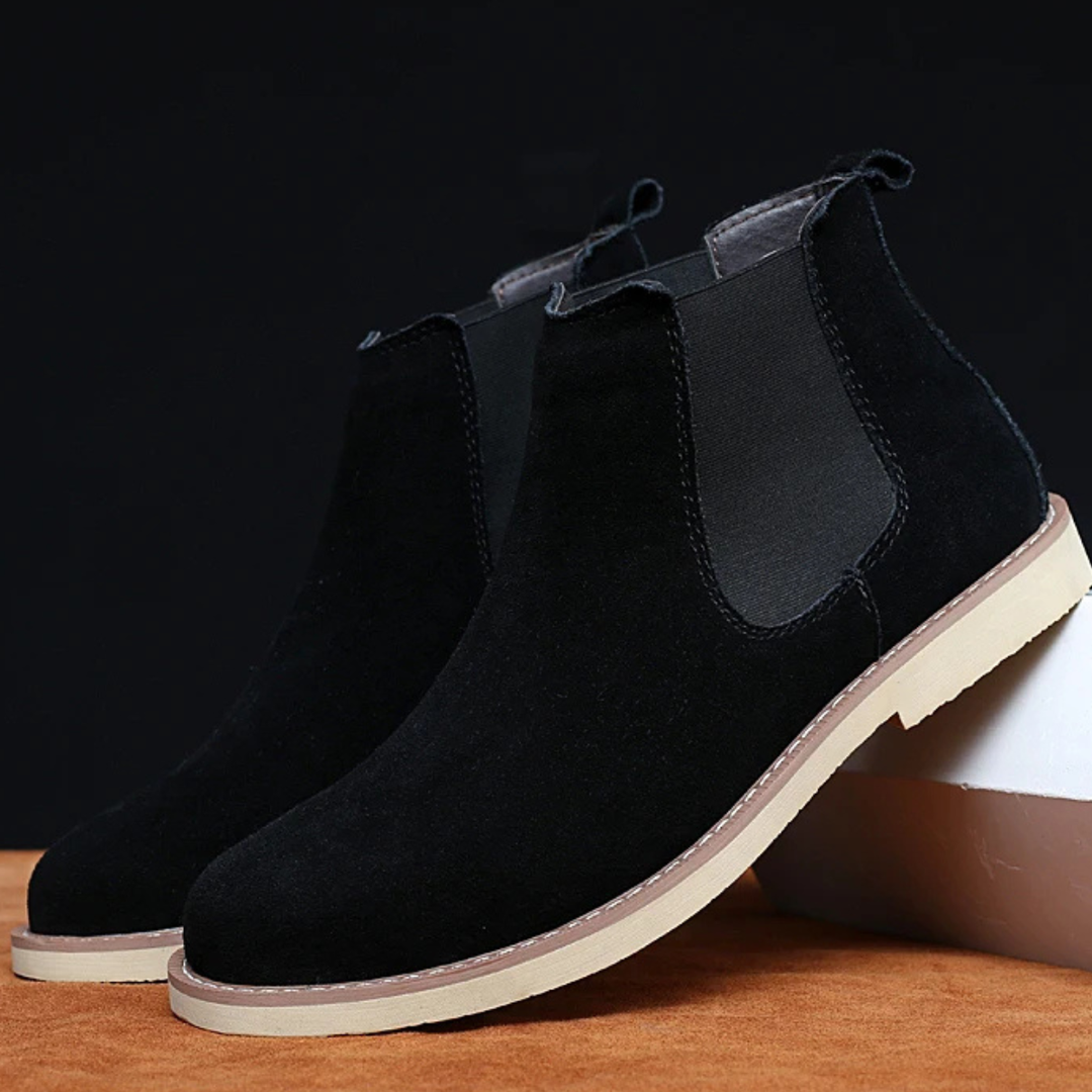 Mens Chelsea Boots Suede Zip Ankle Vintage Style