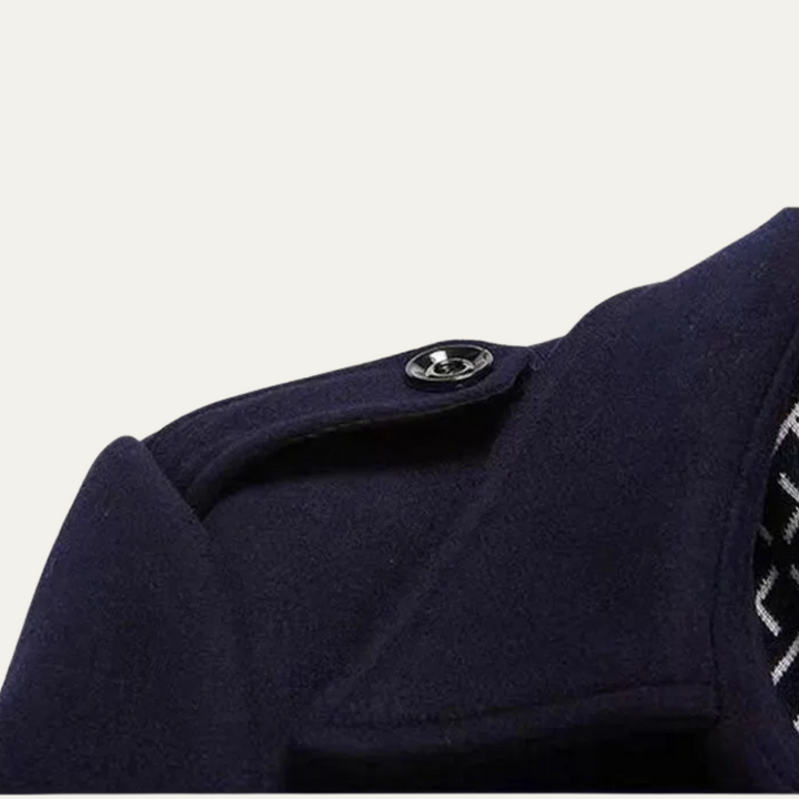 Mens Double Breasted Trench Coat Wool Blend Smart Fit