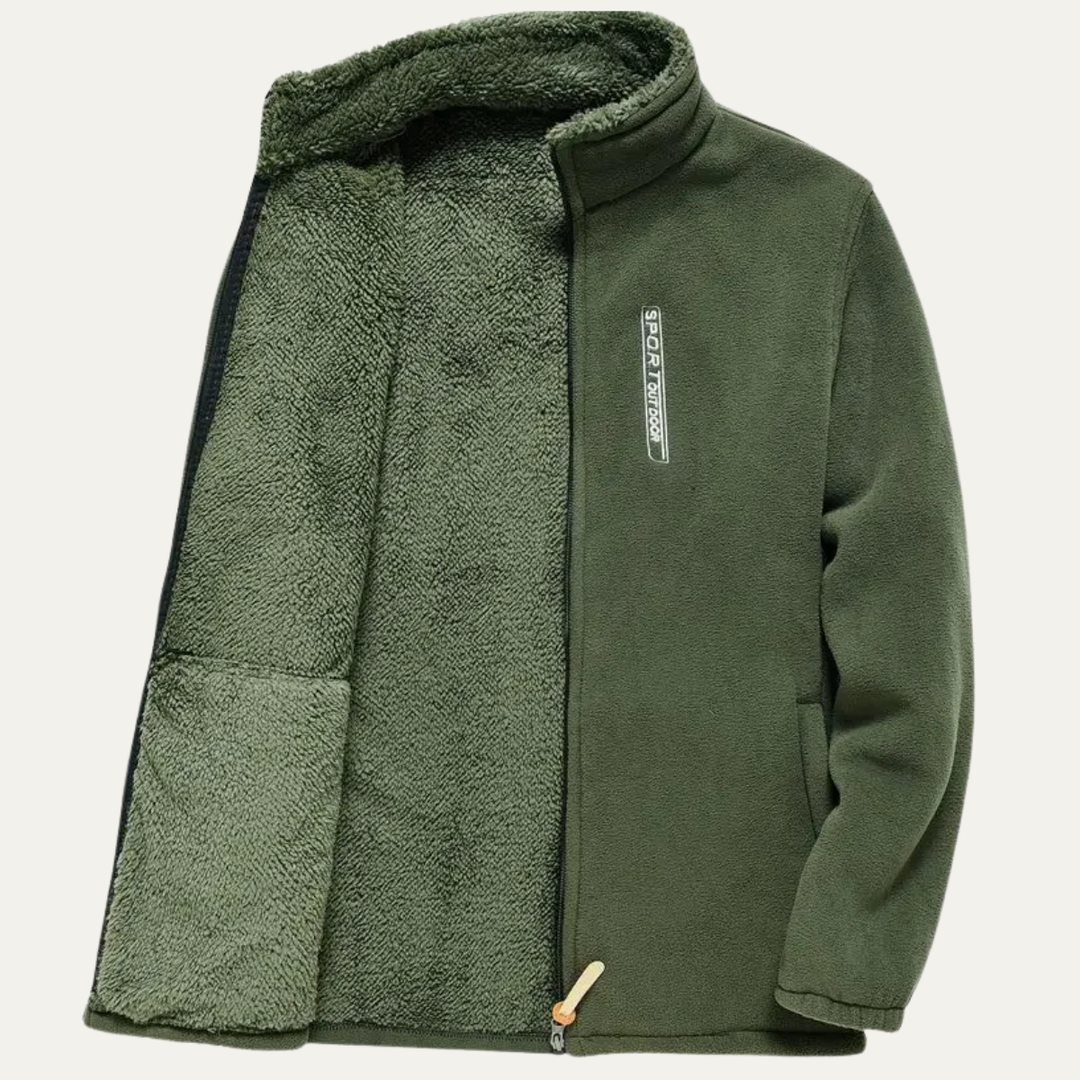Mens Thermal Fleece Outdoor Jacket Zip-Up with Pockets