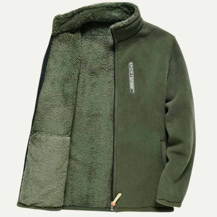 Mens Thermal Fleece Outdoor Jacket Zip-Up with Pockets