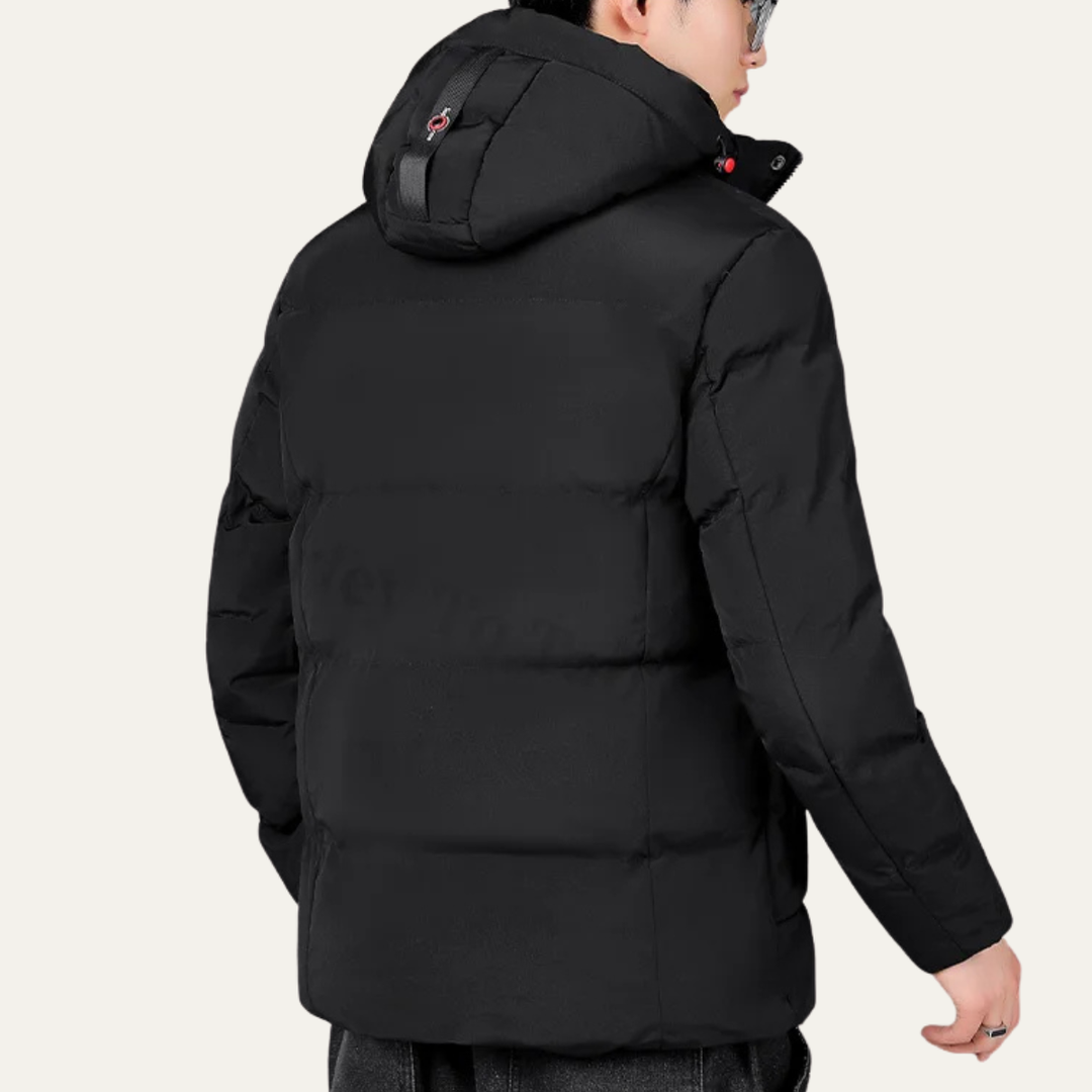 Mens Hooded Puffer Jacket Thick Warm Insulated
