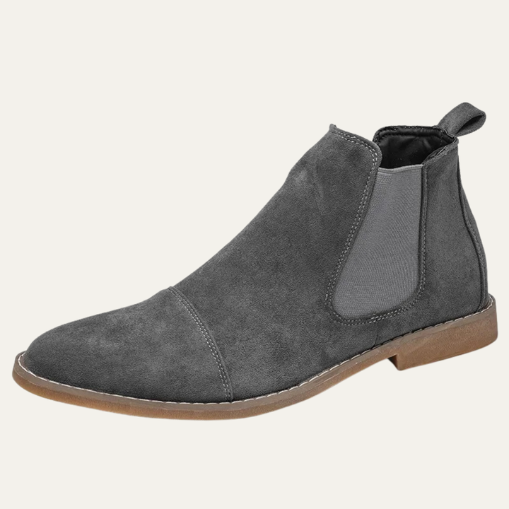 Mens Chelsea Boots Suede Slip-On Elastic Side Panels - BritishMode