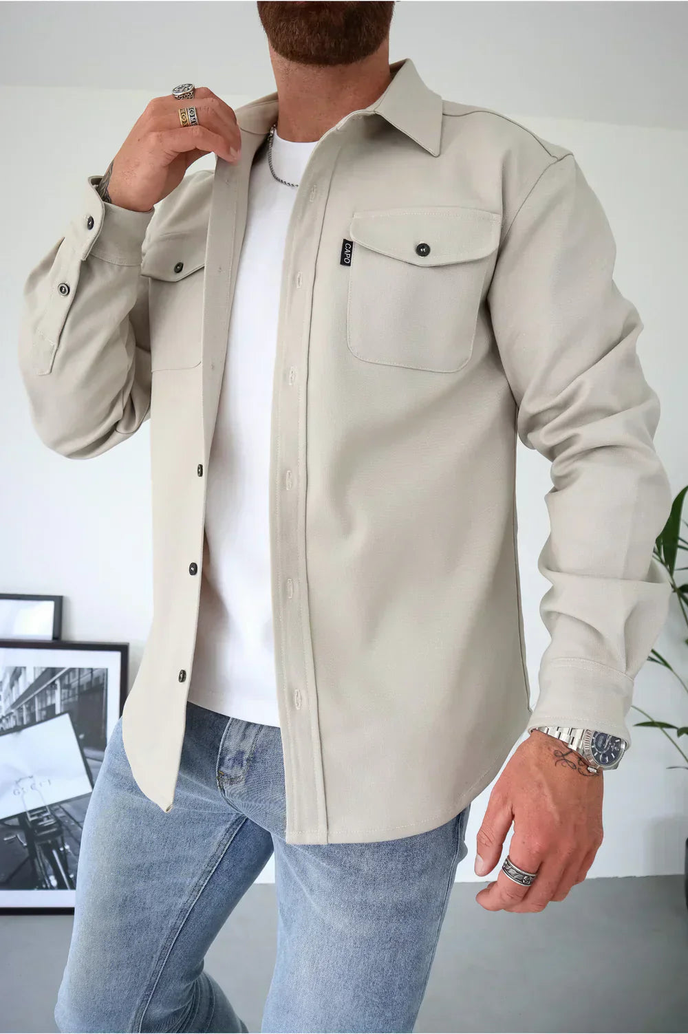 Mens Relaxed Fit Shirt Trendy Style