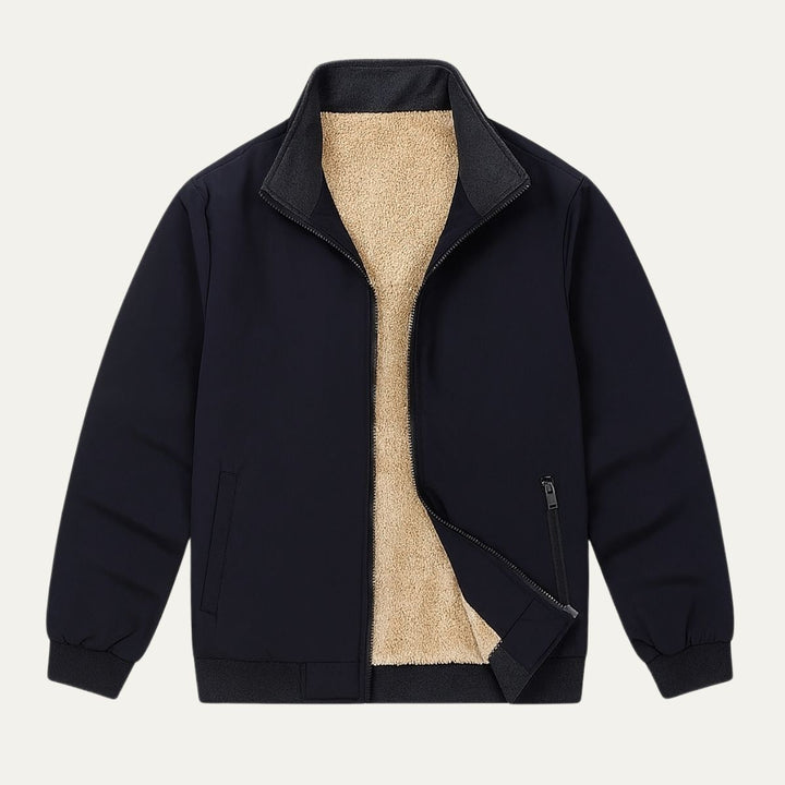 Mens Harrington Jacket Sherpa Lined Lightweight Full Zip - BritishMode