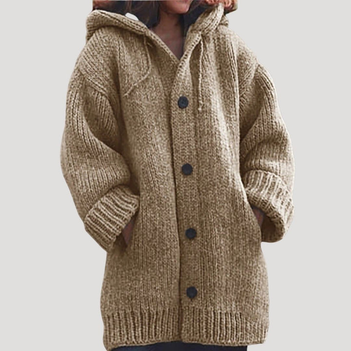 Womens Hooded Cardigan Sweater Soft Relaxed Fit