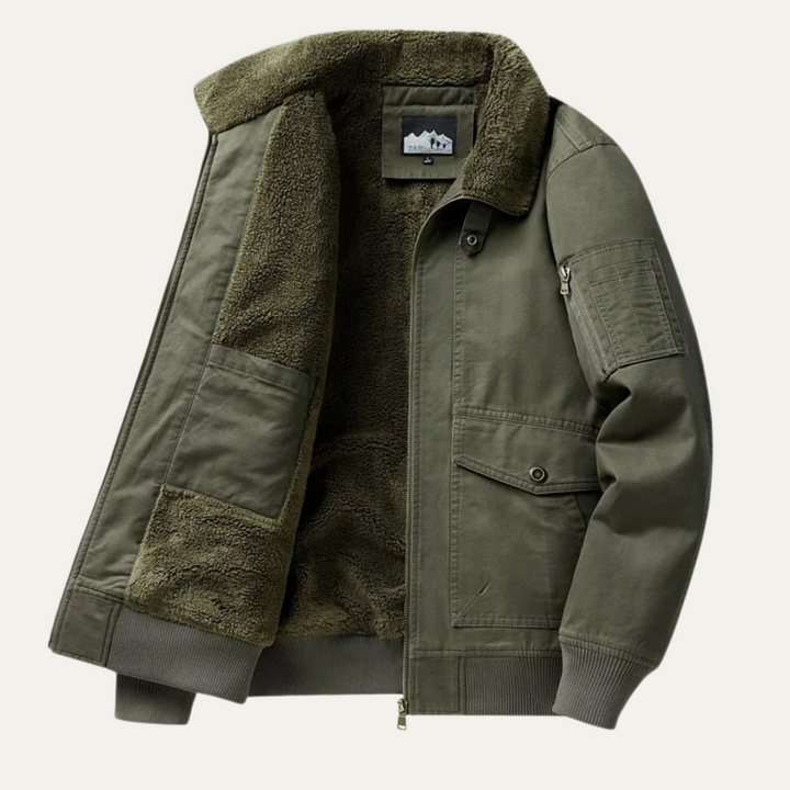 Mens Fleece Bomber Jacket Warm Winter Fit