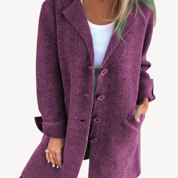 Womens Longline Wool Blend Coat Button Front