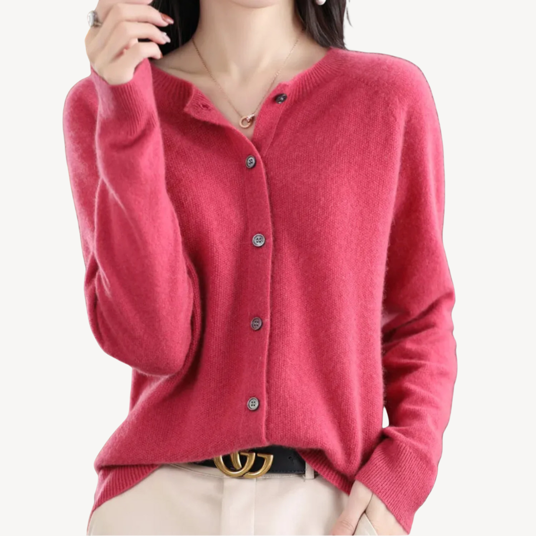 Womens Cardigan Cashmere Blend Relaxed Fit - BritishMode