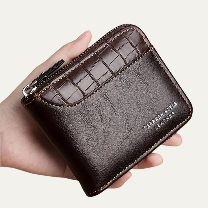 Mens Leather Coin Purse Wallet Compact Slim Design
