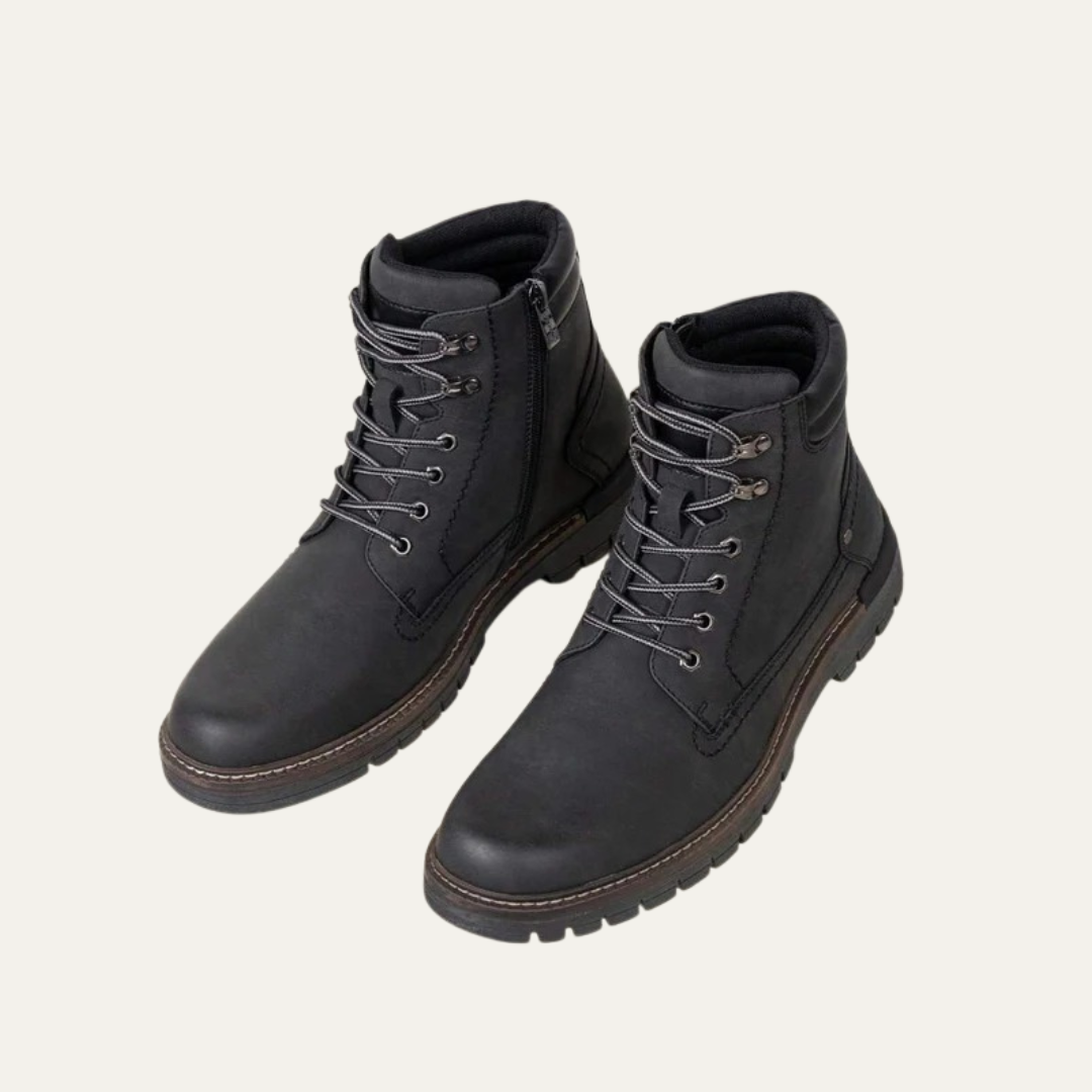 Mens Combat Boots Lace-Up Military Style Lug Sole