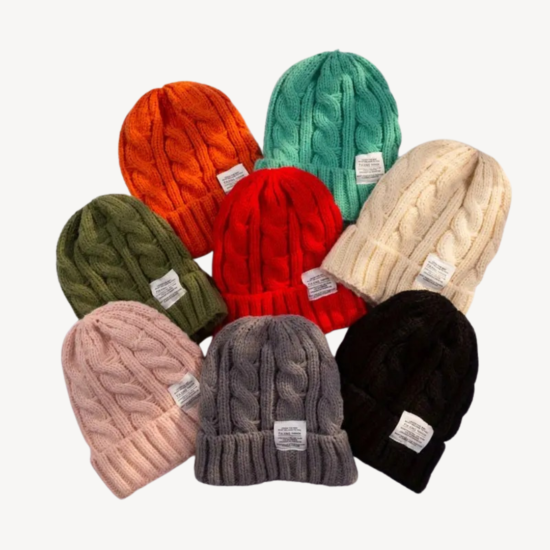 Womens Cable Knit Beanie Wool Blend Soft Fit
