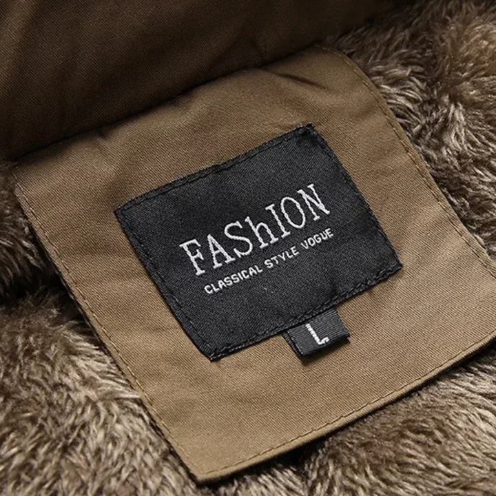 Mens Hooded Winter Parka Coat with Warm Insulation and Fur Trim
