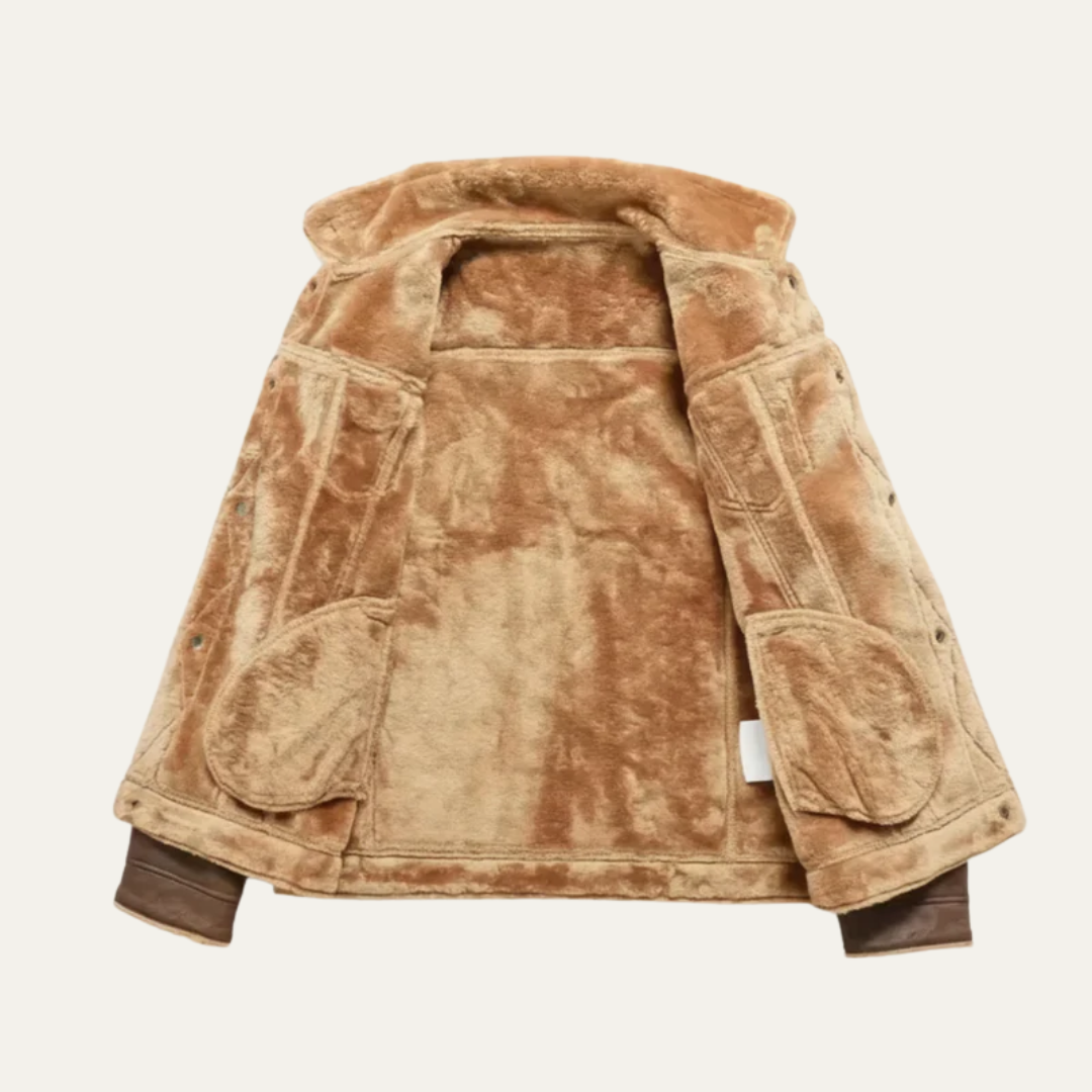 Mens Trucker Jacket Shearling Lined Classic Fit