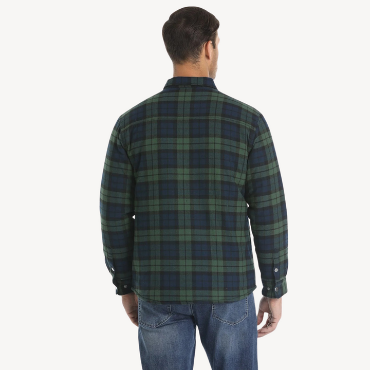 Mens Jacket Fleece Lined Plaid Pattern