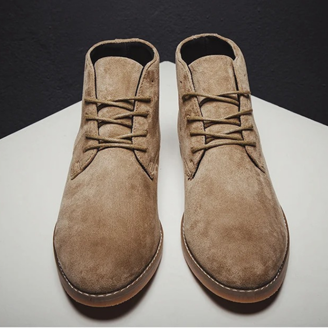 Mens Casual Suede Lace-Up Ankle Boots