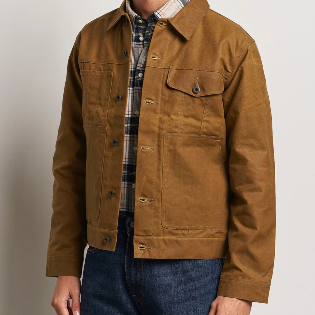 Mens Canvas Jacket Retro Ranch Style