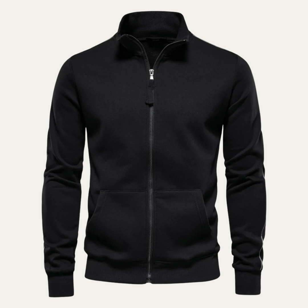 Mens Casual Cotton Jacket Zip-Up with Pockets