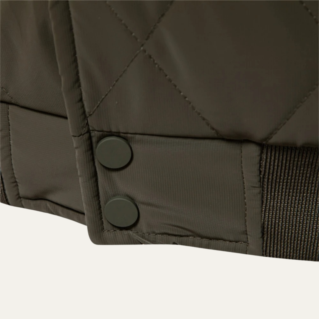 Mens Quilted Bomber Jacket Patchwork Casual Winter