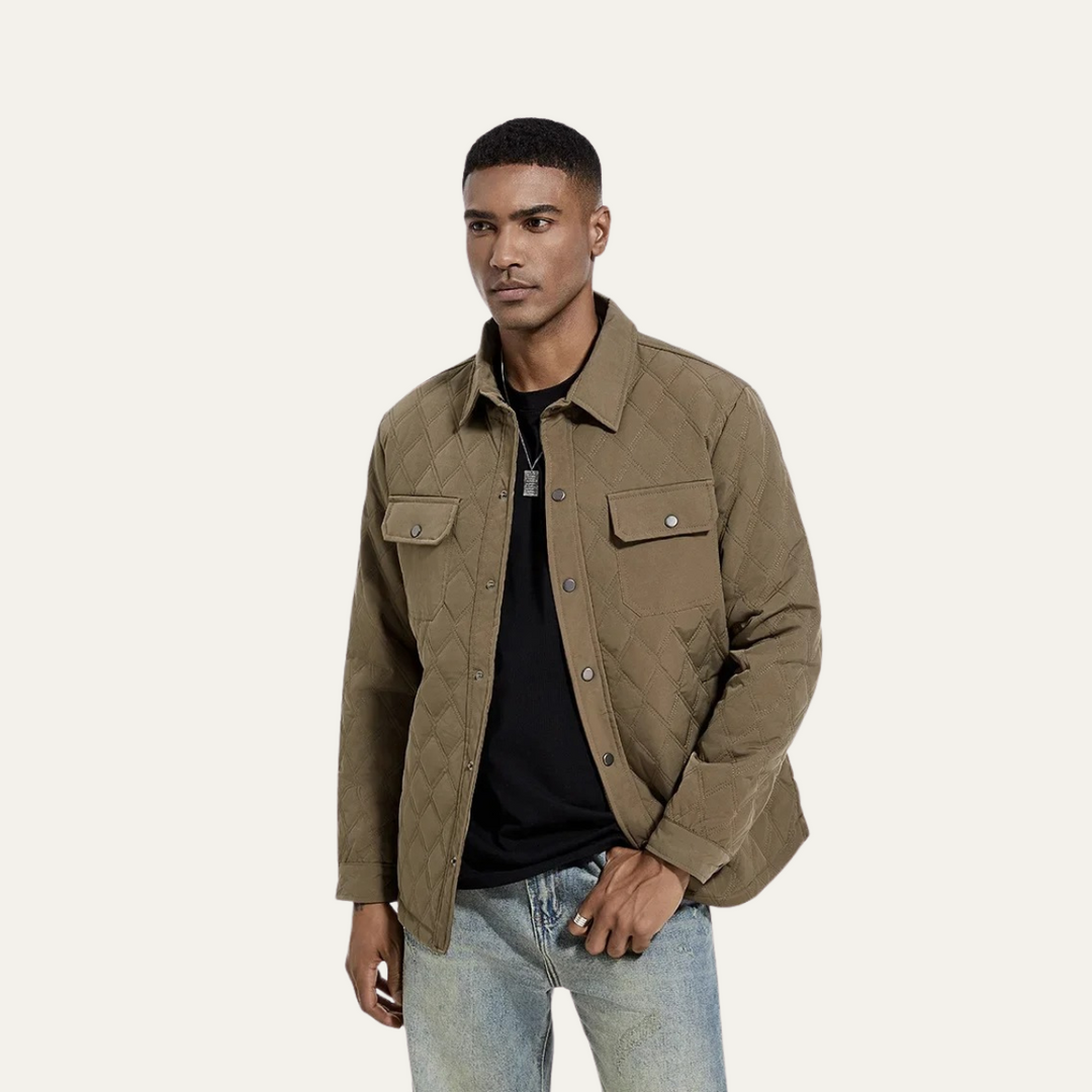 Mens Quilted Jacket Lightweight Casual Fit
