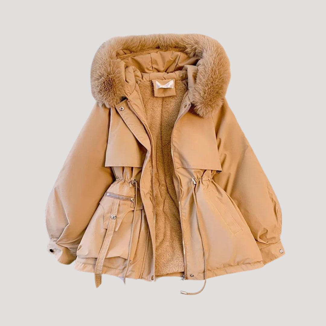 Womens Parka Coat with Faux Fur Hood Warm - BritishMode