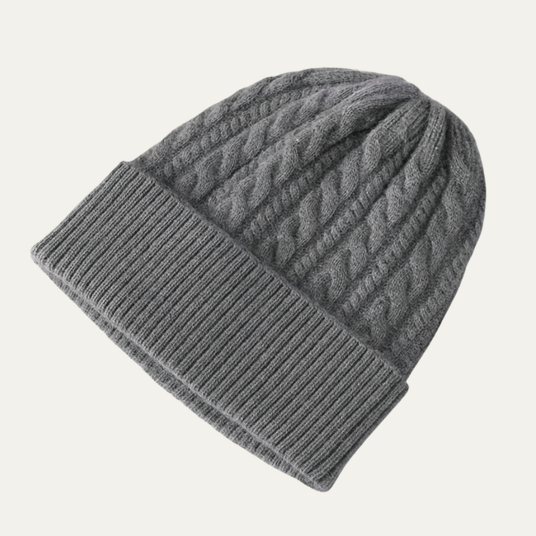 Mens Beanie Cashmere Ribbed Knit Classic Fit - BritishMode