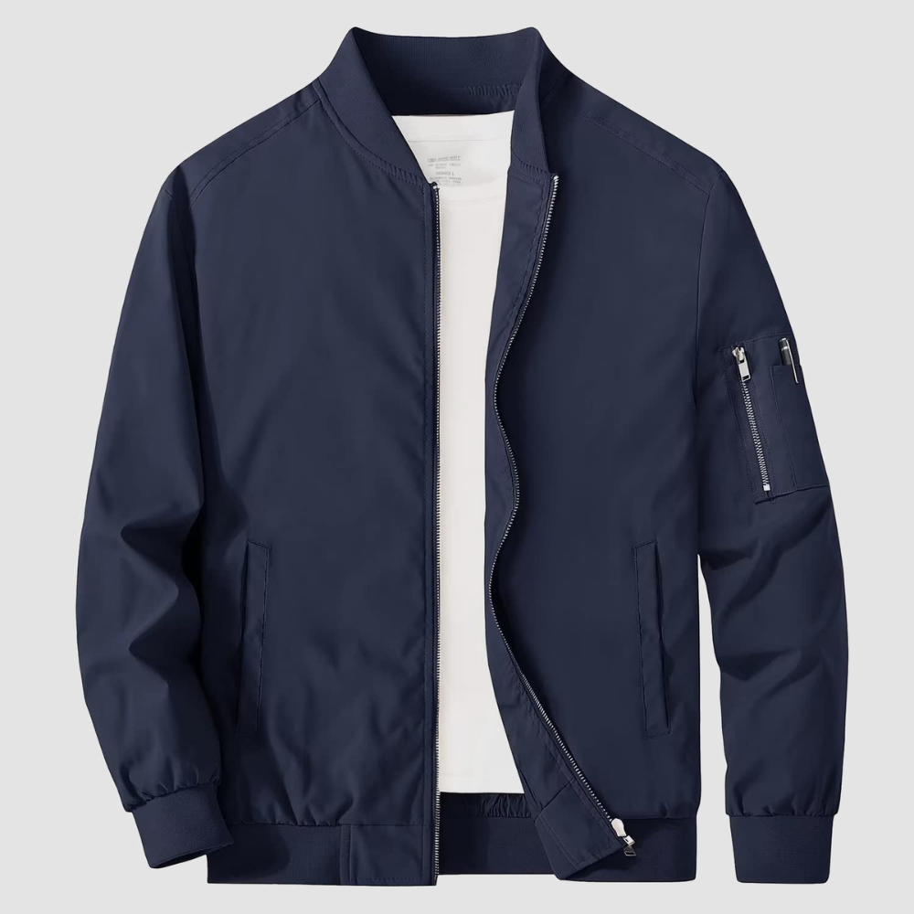 Mens Bomber Jacket Full Zipper Classic Fit