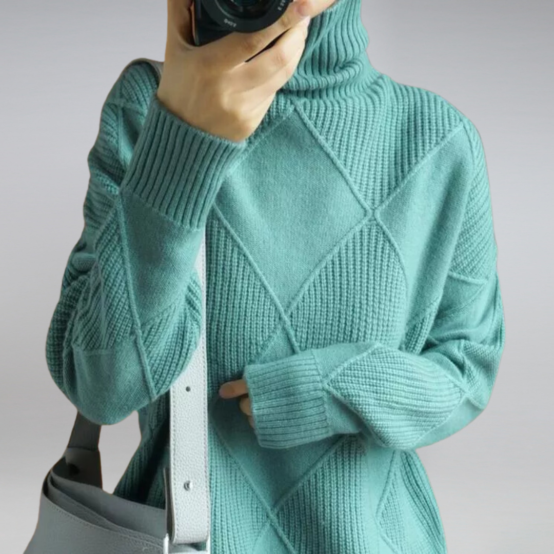 Womens Cashmere Turtleneck Sweater Winter Warm Fit