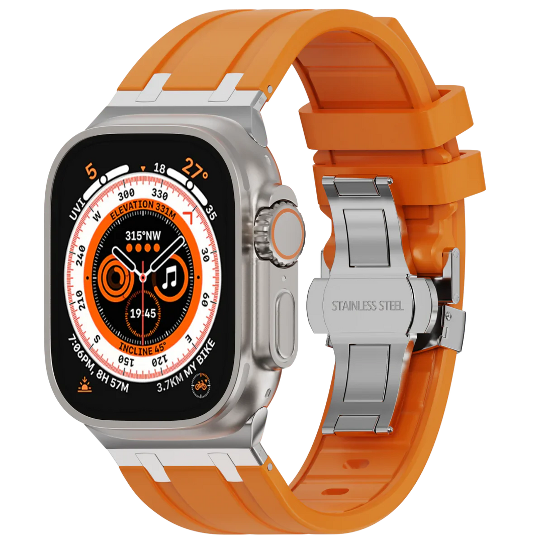 Unisex Silicone Apple Watch Band with Metal Clasp