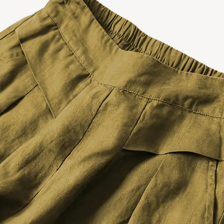 Womens Linen Culottes Wide Leg Relaxed Fit
