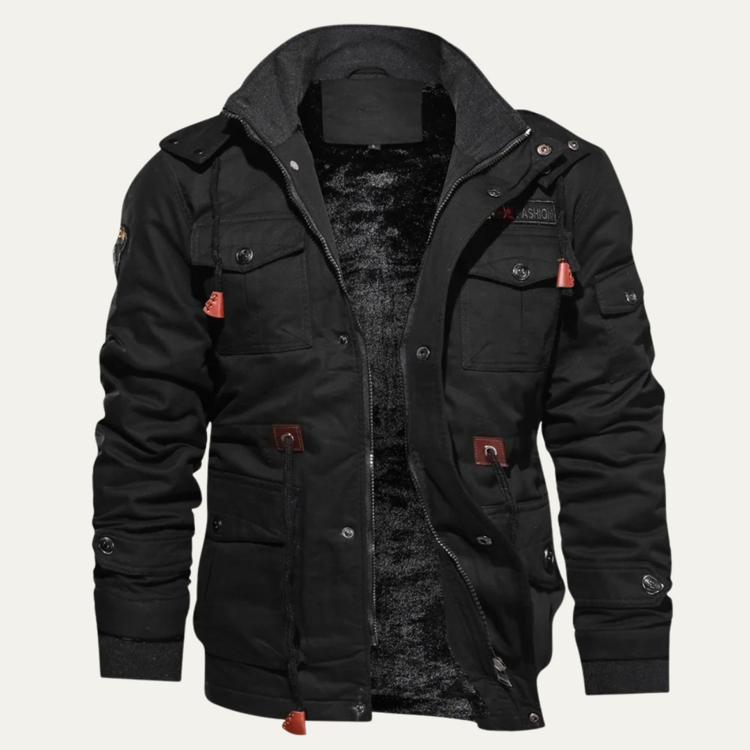 Mens Insulated Field Jacket Multi Pocket Design