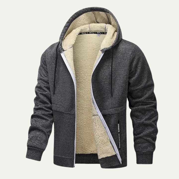 Mens Zip Hoodie Sherpa Lined Heavyweight