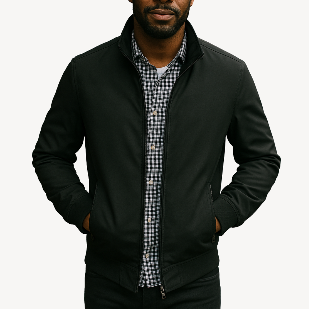 Mens Bomber Jacket Zip-Up Check Lining - BritishMode